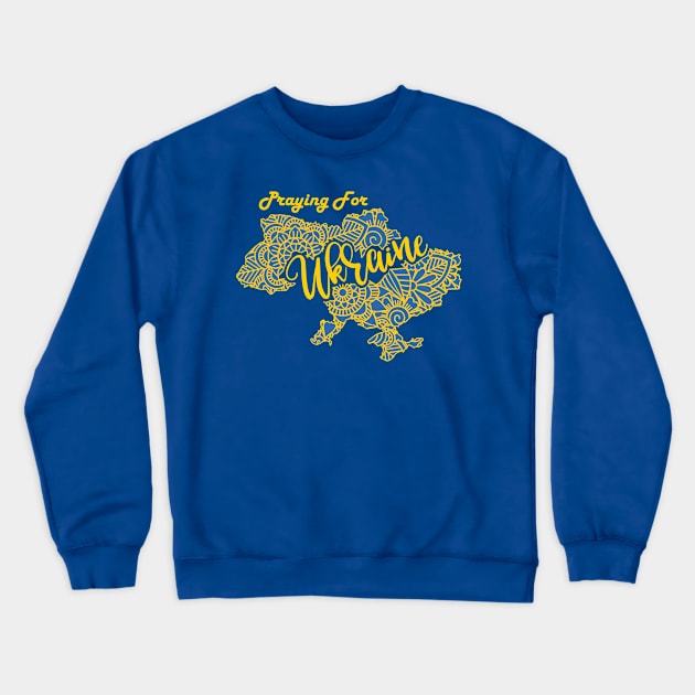 Praying For Ukraine 3D Mandala Crewneck Sweatshirt by The Christian Left